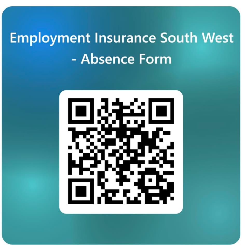 Employment Insurance South West absence form QR code